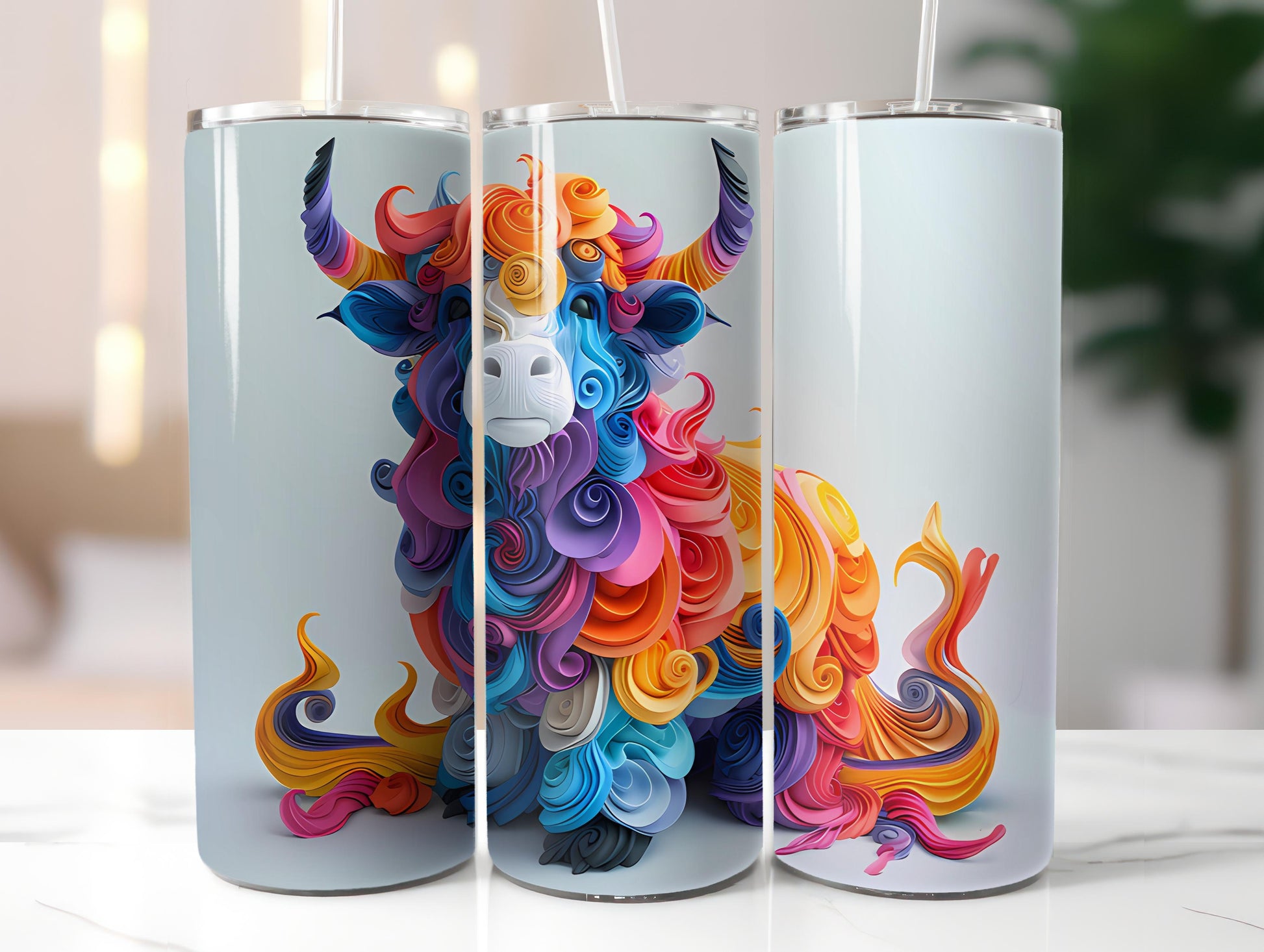 Highland Cow Easter 4 Tumbler Wrap - CraftNest