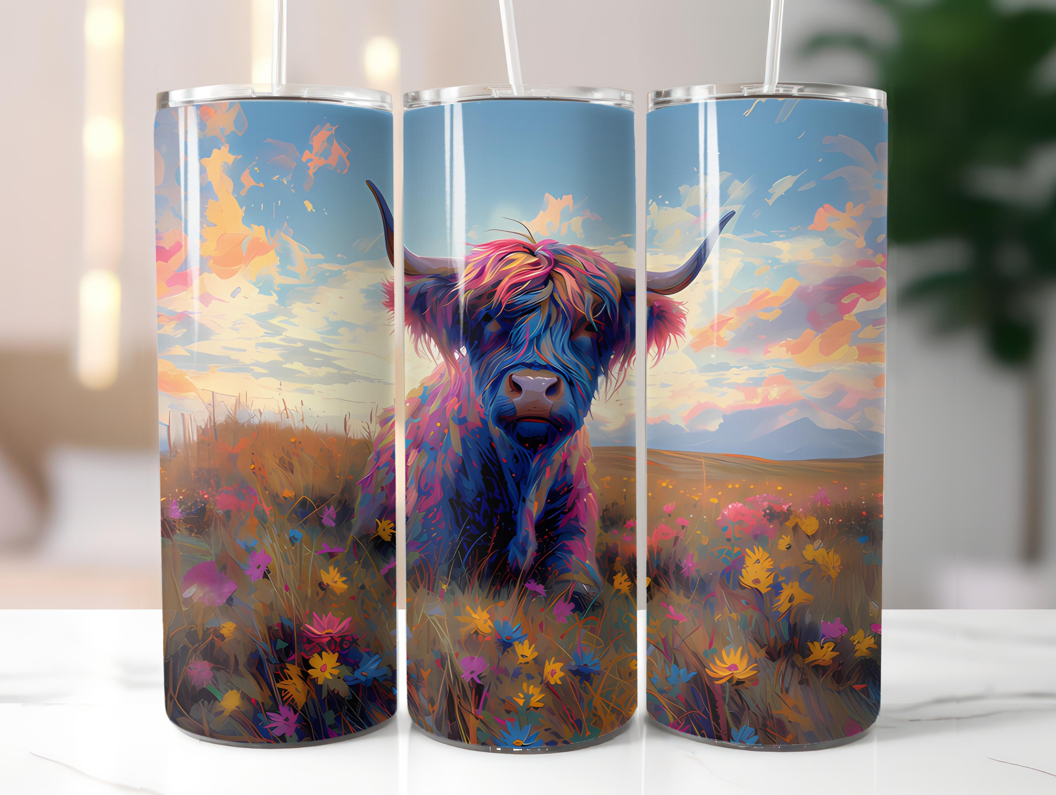 Highland Cow Easter 3 Tumbler Wrap - CraftNest