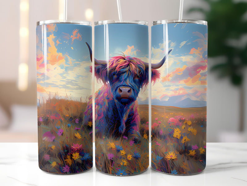 Highland Cow Easter 3 Tumbler Wrap - CraftNest