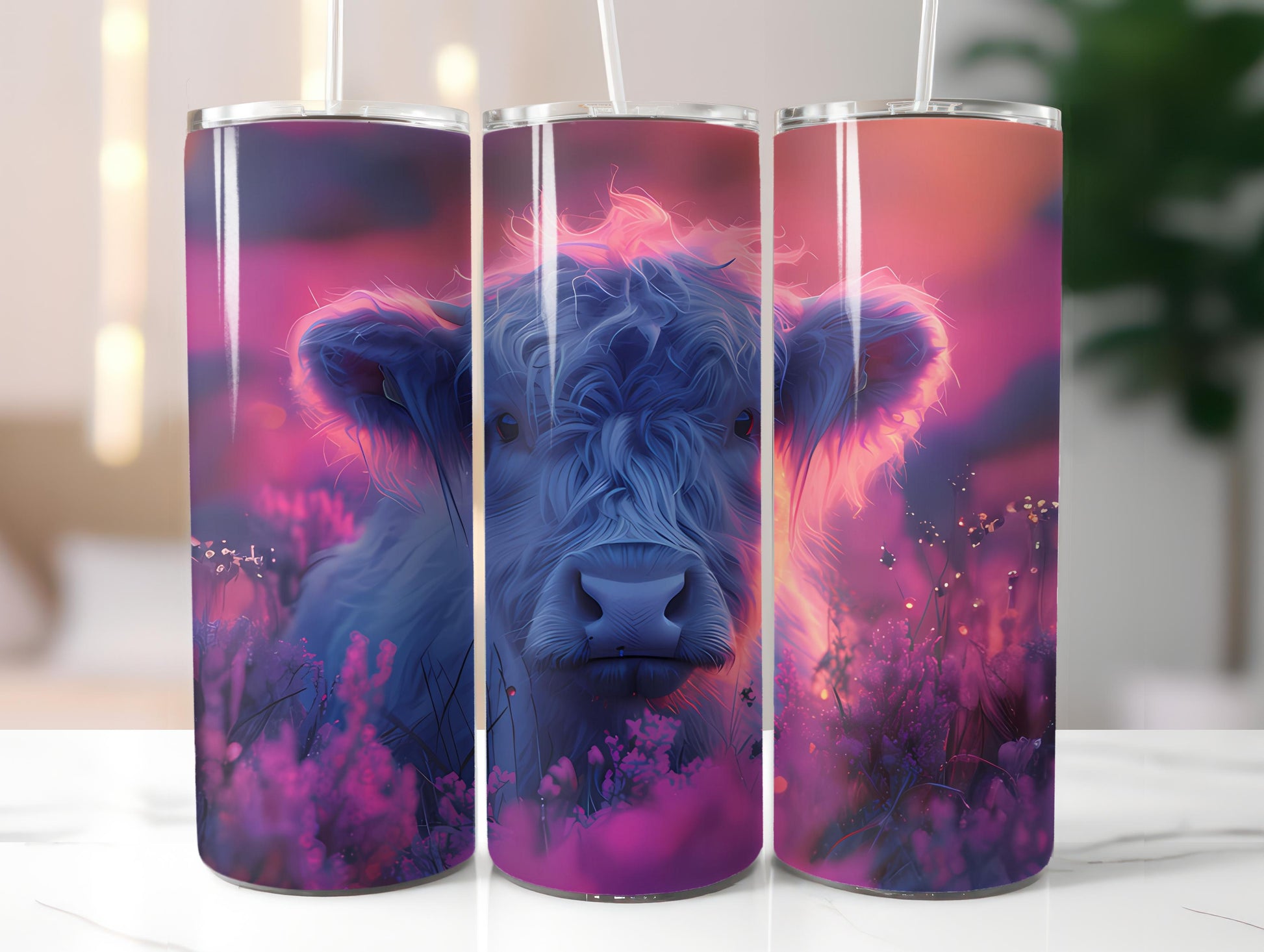 Highland Cow Easter 5 Tumbler Wrap - CraftNest