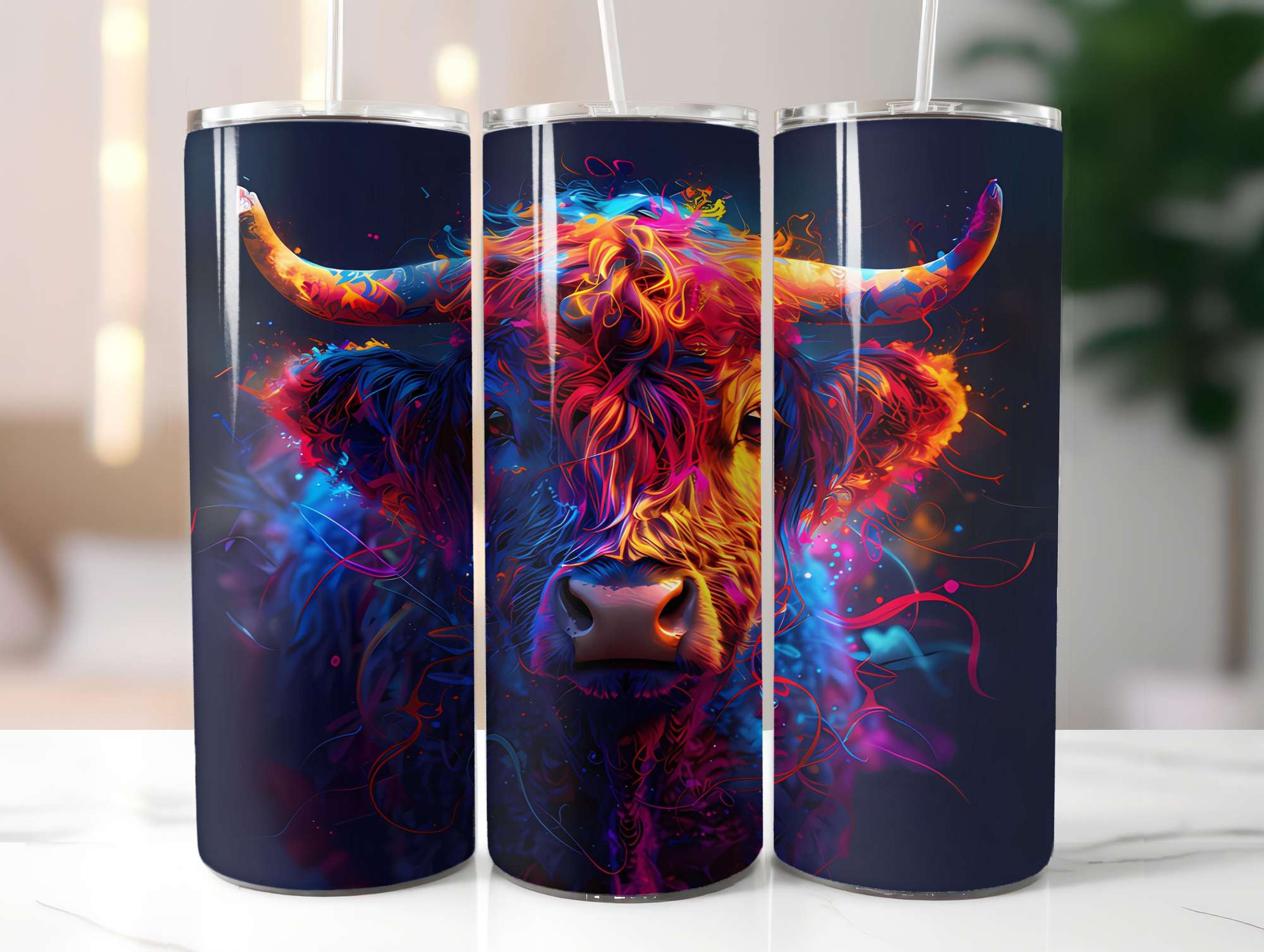 Highland Cow Summer 1 Tumbler Wrap - CraftNest - Digital Crafting and Art