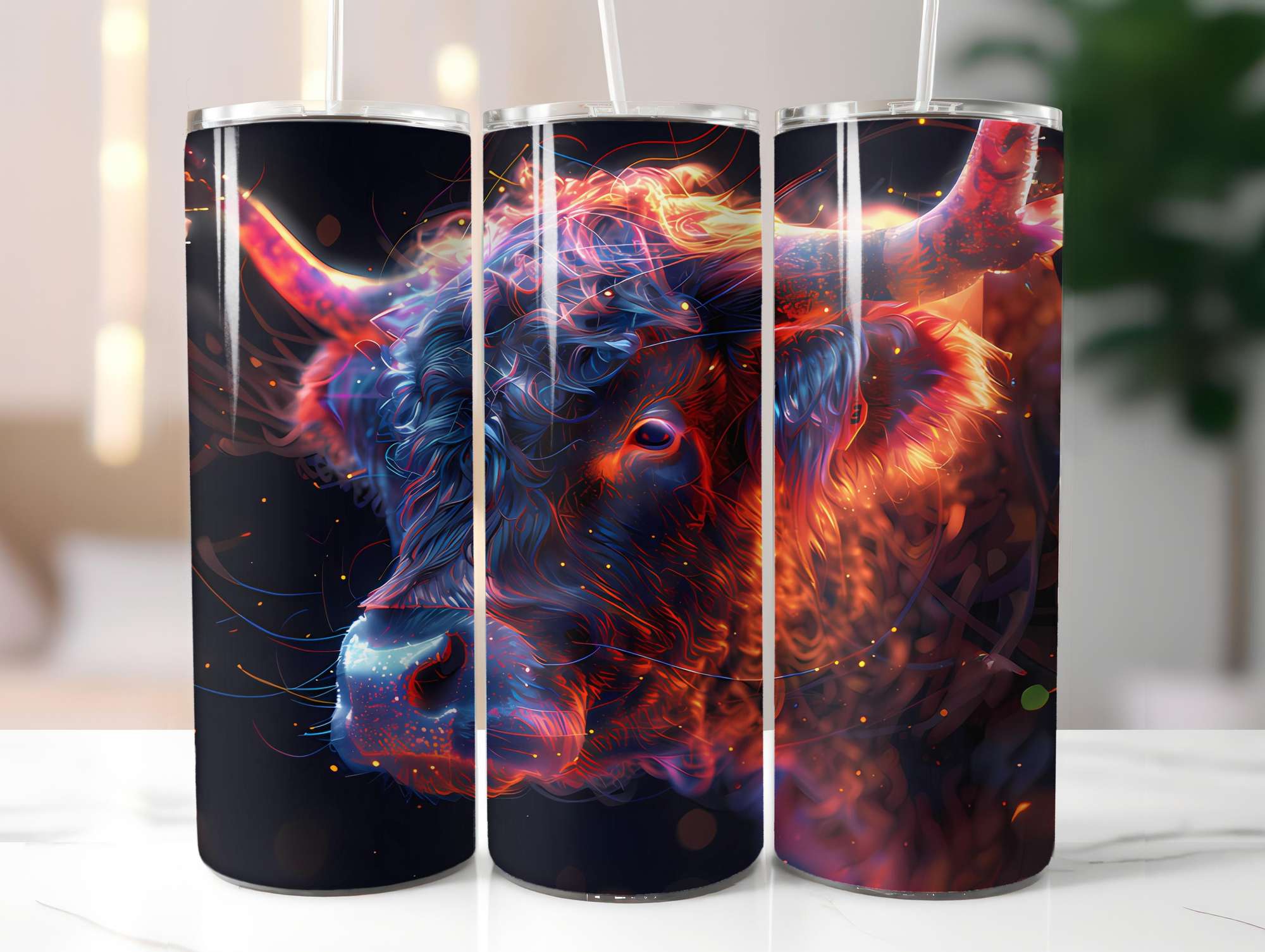 Highland Cow Summer 2 Tumbler Wrap - CraftNest - Digital Crafting and Art