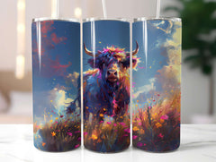 Highland Cow Summer 3 Tumbler Wrap - CraftNest - Digital Crafting and Art