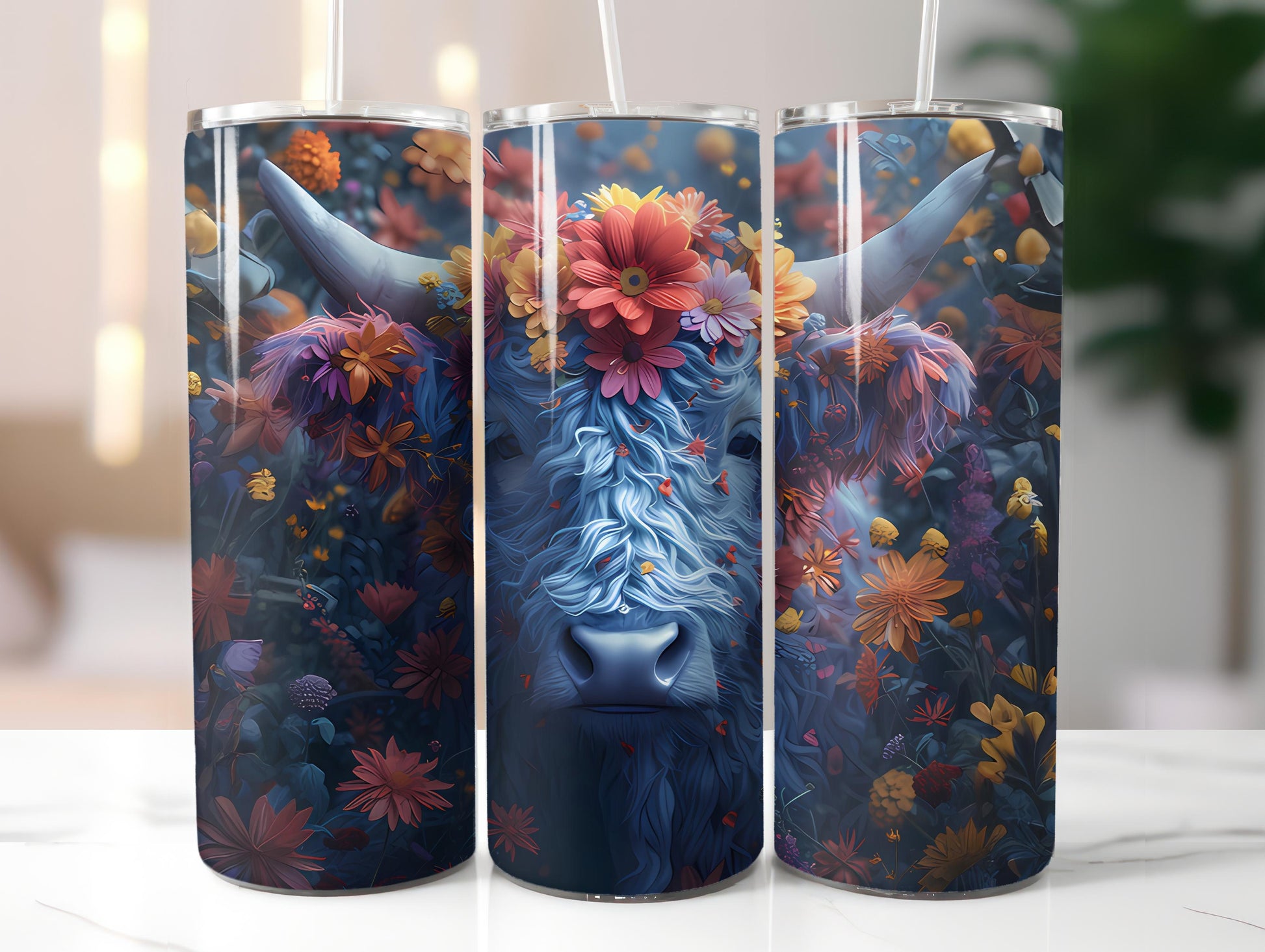 Highland Cow Easter 5 Tumbler Wrap - CraftNest