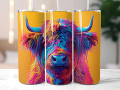 Highland Cow Summer 3 Tumbler Wrap - CraftNest - Digital Crafting and Art