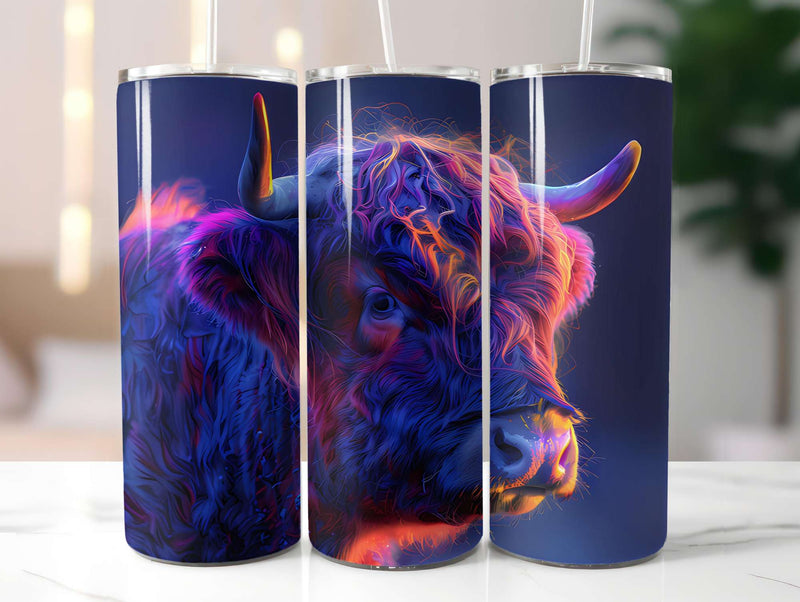 Highland Cow Summer 1 Tumbler Wrap - CraftNest - Digital Crafting and Art