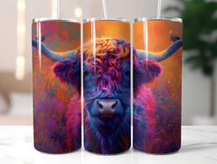 Highland Cow Summer 2 Tumbler Wrap - CraftNest - Digital Crafting and Art