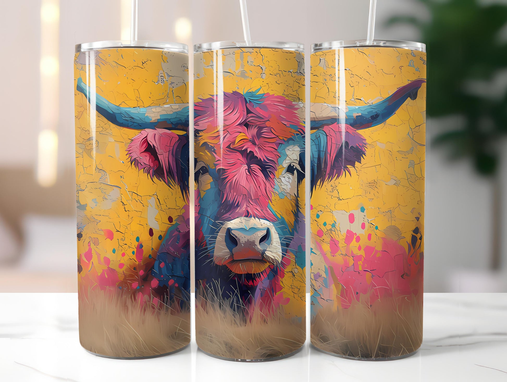 Highland Cow Easter 4 Tumbler Wrap - CraftNest