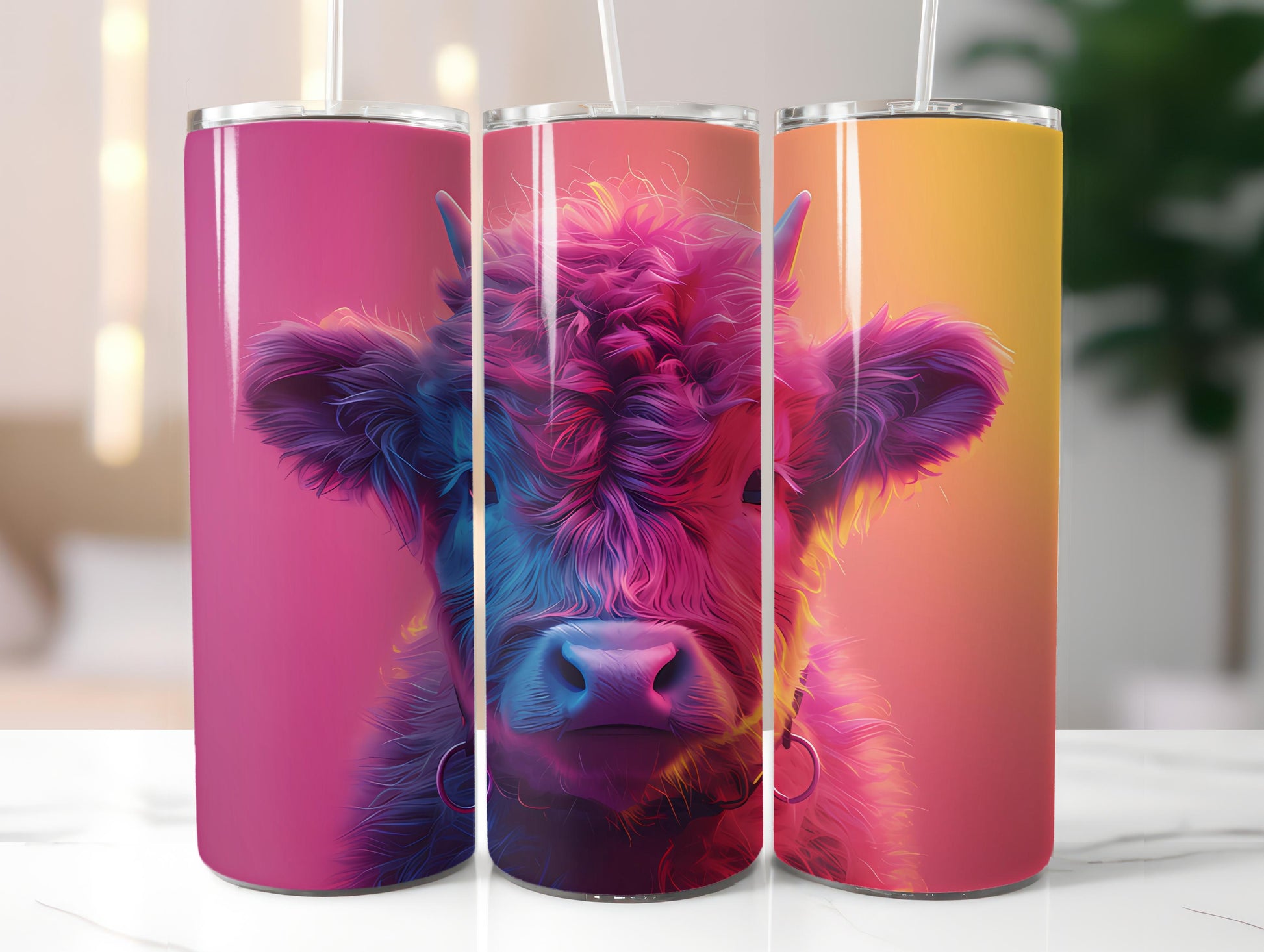 Highland Cow Easter 3 Tumbler Wrap - CraftNest