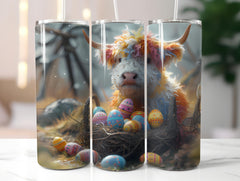 Highland Cow Easter 5 Tumbler Wrap - CraftNest