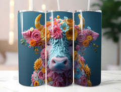 Highland Cow Easter 3 Tumbler Wrap - CraftNest