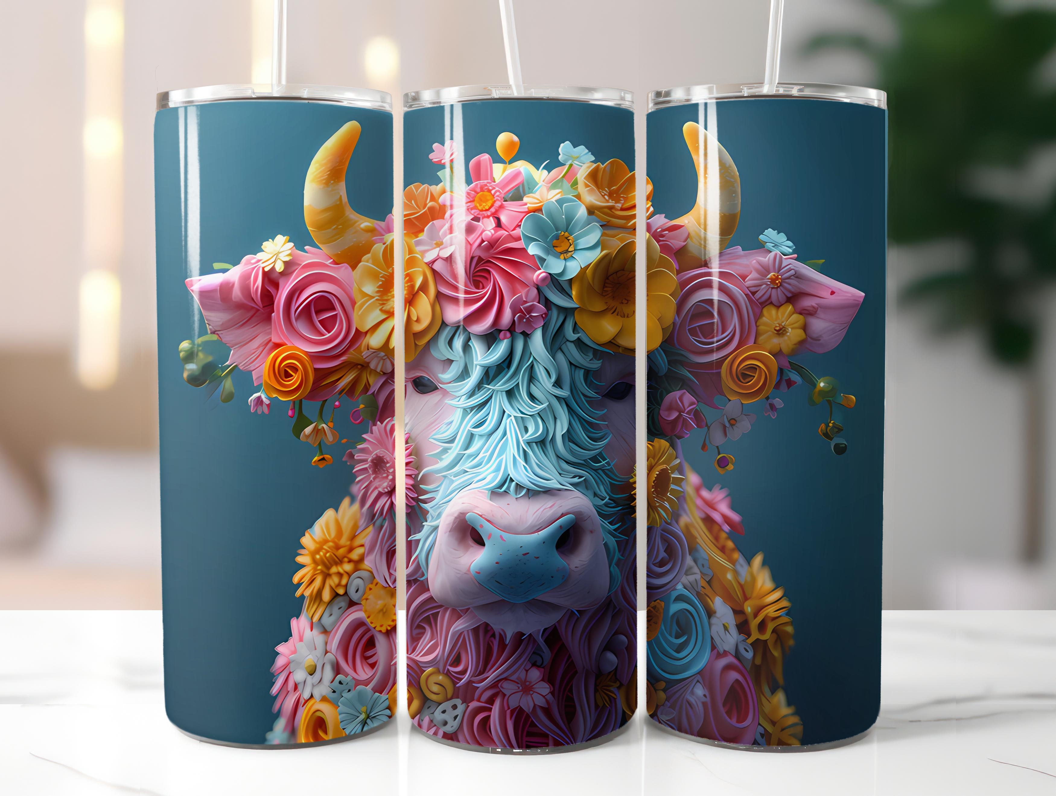 Highland Cow Easter 3 Tumbler Wrap - CraftNest