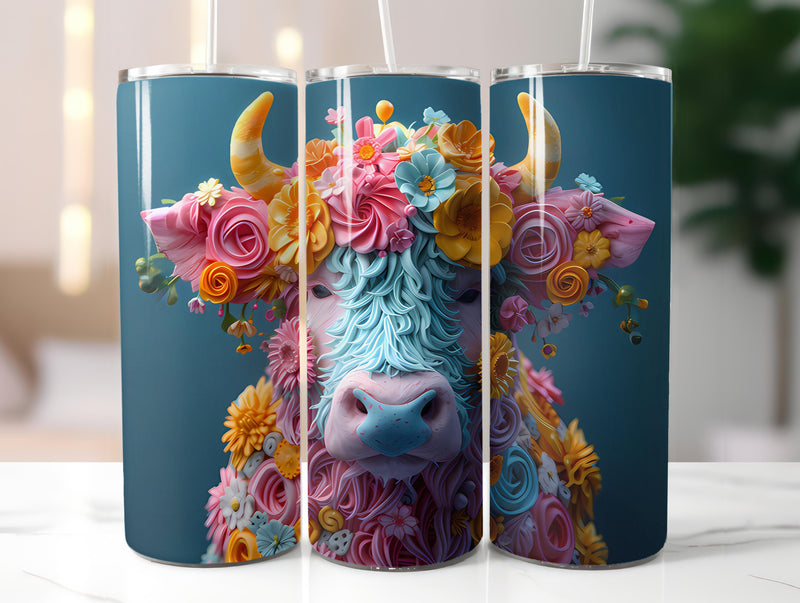 Highland Cow Easter 3 Tumbler Wrap - CraftNest