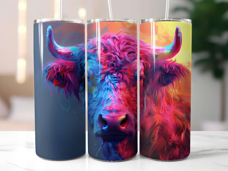 Highland Cow Summer 1 Tumbler Wrap - CraftNest - Digital Crafting and Art