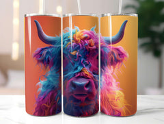 Highland Cow Summer 3 Tumbler Wrap - CraftNest - Digital Crafting and Art