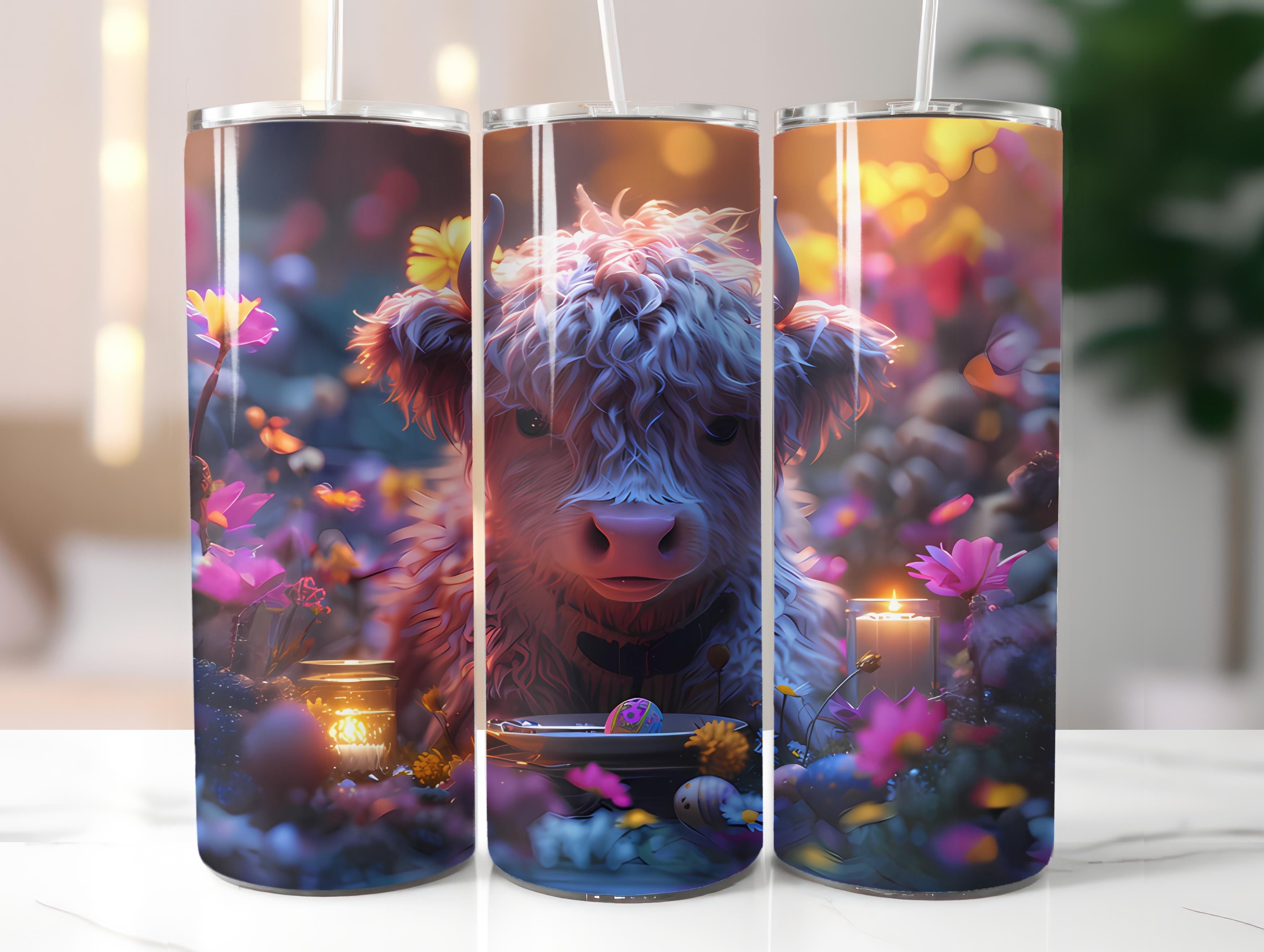 Highland Cow Easter 4 Tumbler Wrap - CraftNest