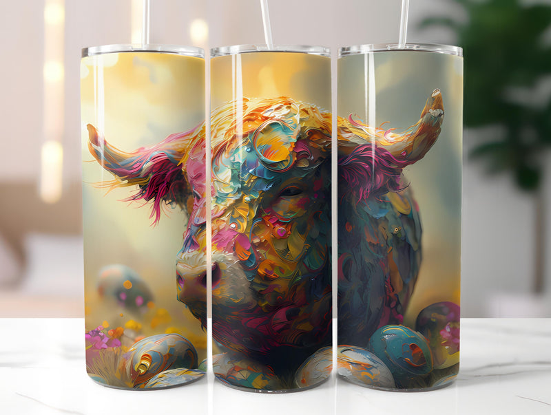 Highland Cow Easter 4 Tumbler Wrap - CraftNest