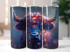 Highland Cow Summer 3 Tumbler Wrap - CraftNest - Digital Crafting and Art