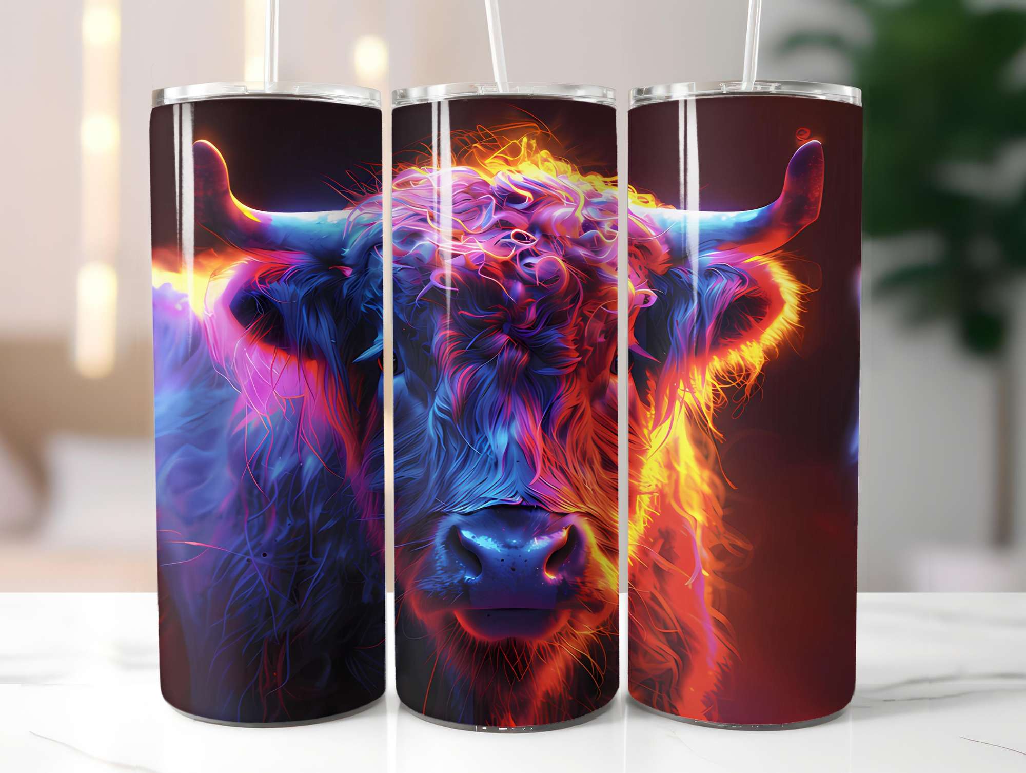 Highland Cow Summer 4 Tumbler Wrap - CraftNest - Digital Crafting and Art