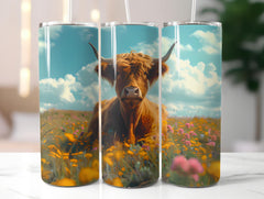 Highland Cow Easter 5 Tumbler Wrap - CraftNest