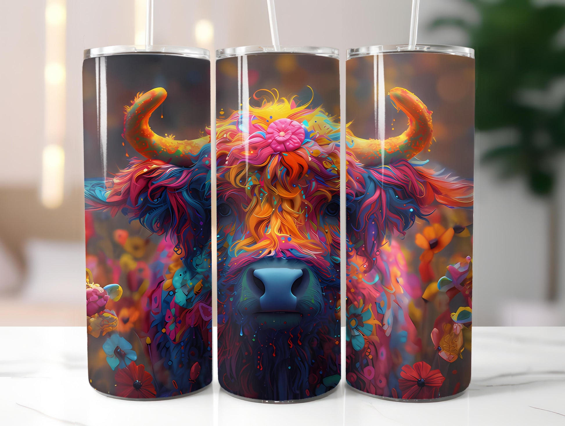 Highland Cow Easter 4 Tumbler Wrap - CraftNest