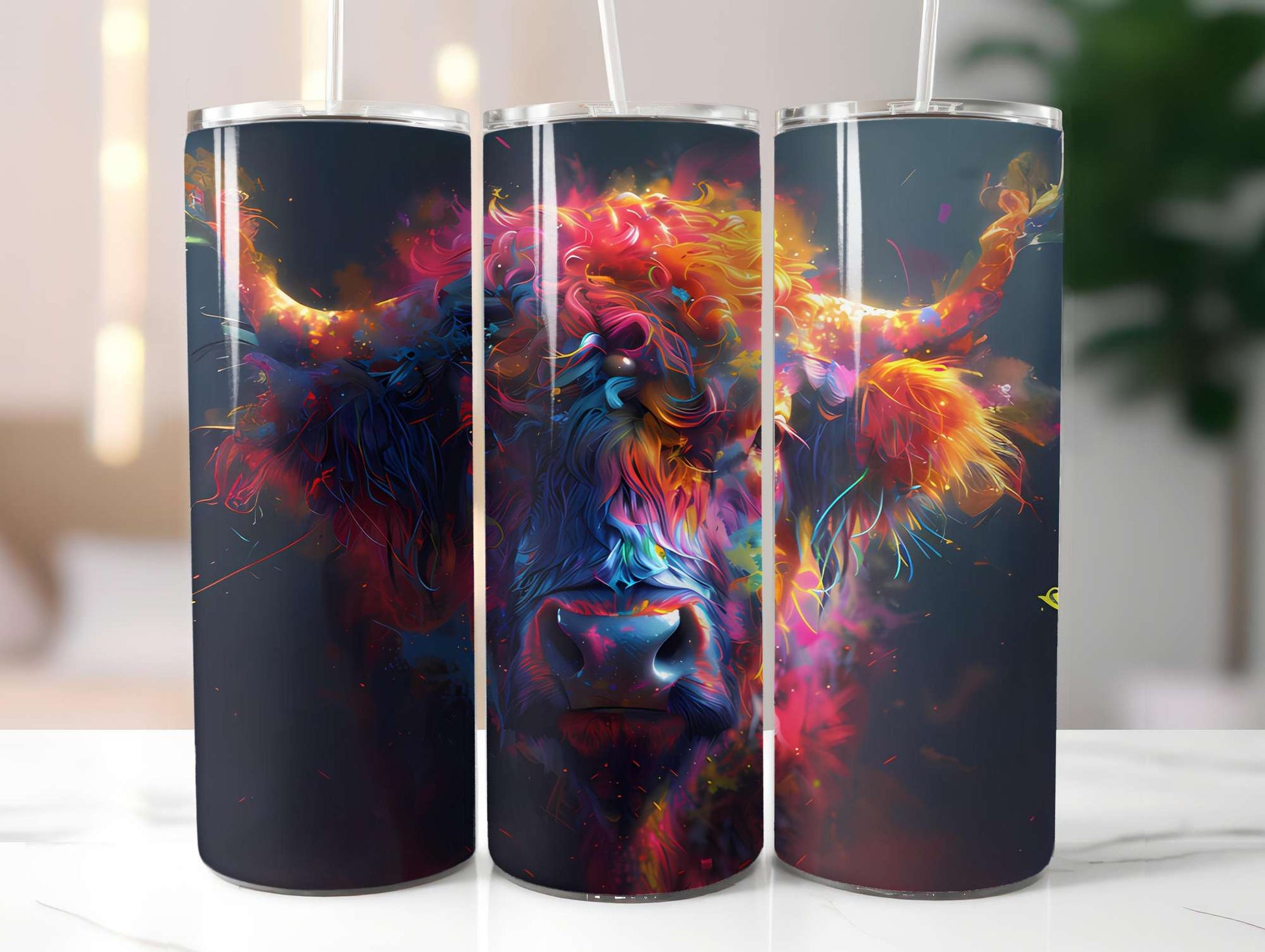 Highland Cow Summer 5 Tumbler Wrap - CraftNest - Digital Crafting and Art