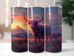 Highland Cow Summer 3 Tumbler Wrap - CraftNest - Digital Crafting and Art