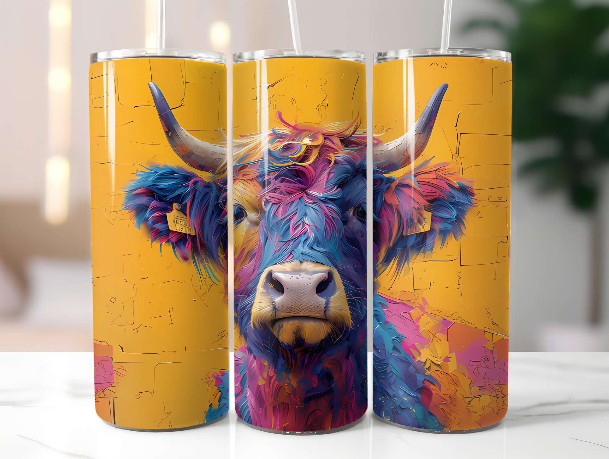 Highland Cow Summer 1 Tumbler Wrap - CraftNest - Digital Crafting and Art