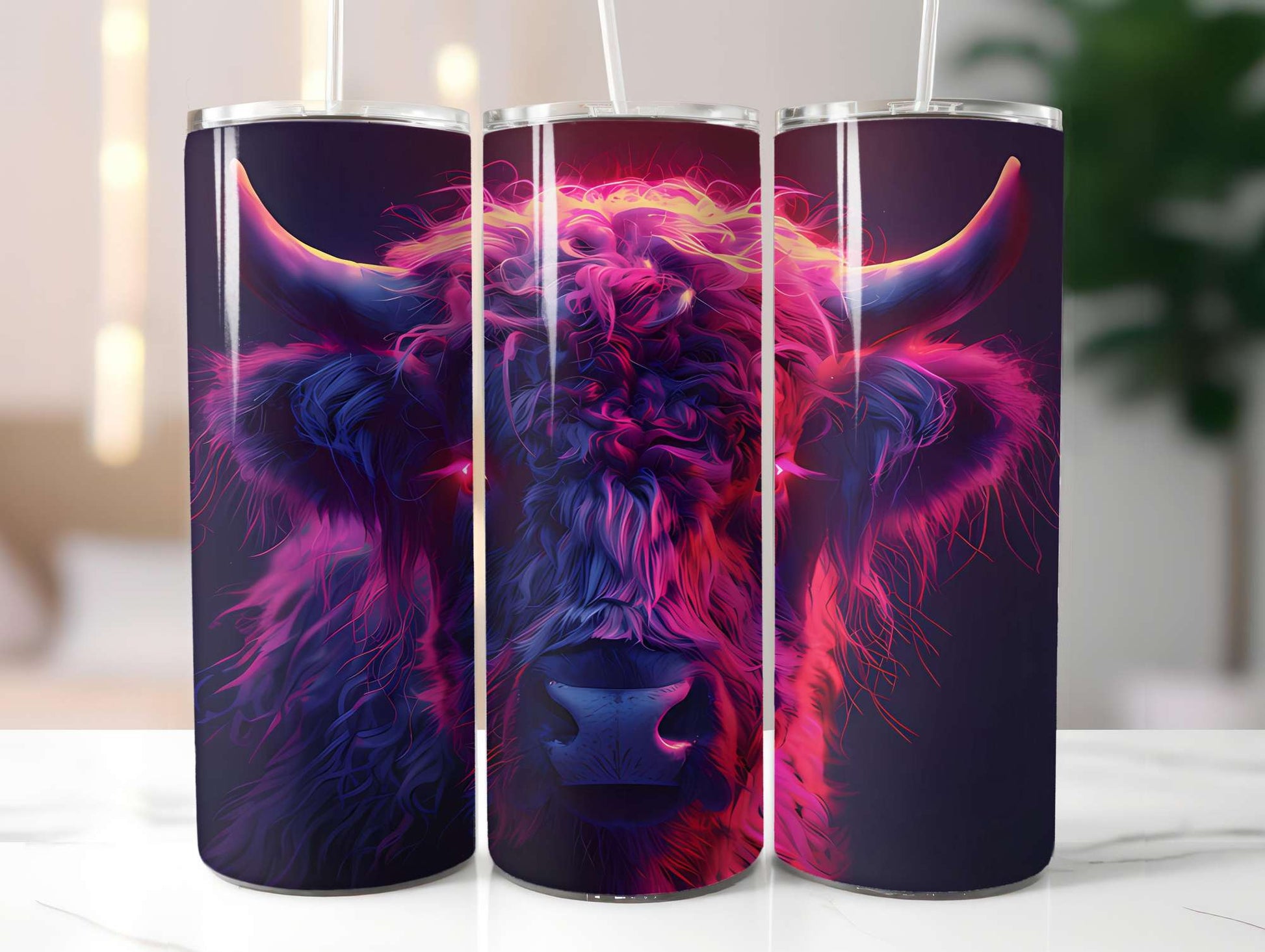 Highland Cow Summer 4 Tumbler Wrap - CraftNest - Digital Crafting and Art