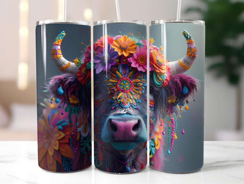 Highland Cow Easter 2 Tumbler Wrap - CraftNest