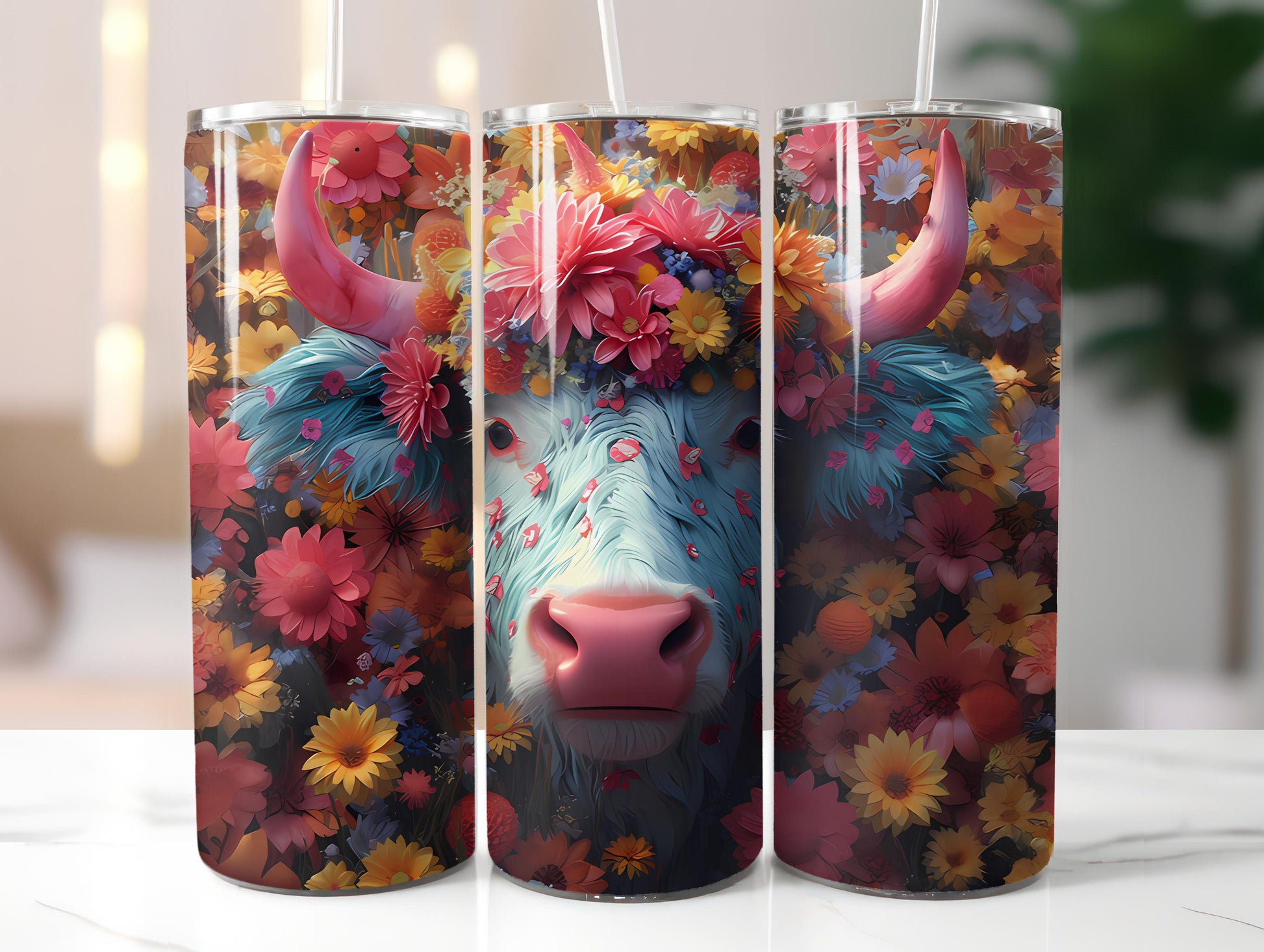 Highland Cow Easter 2 Tumbler Wrap - CraftNest