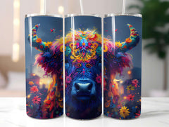 Highland Cow Summer 4 Tumbler Wrap - CraftNest - Digital Crafting and Art