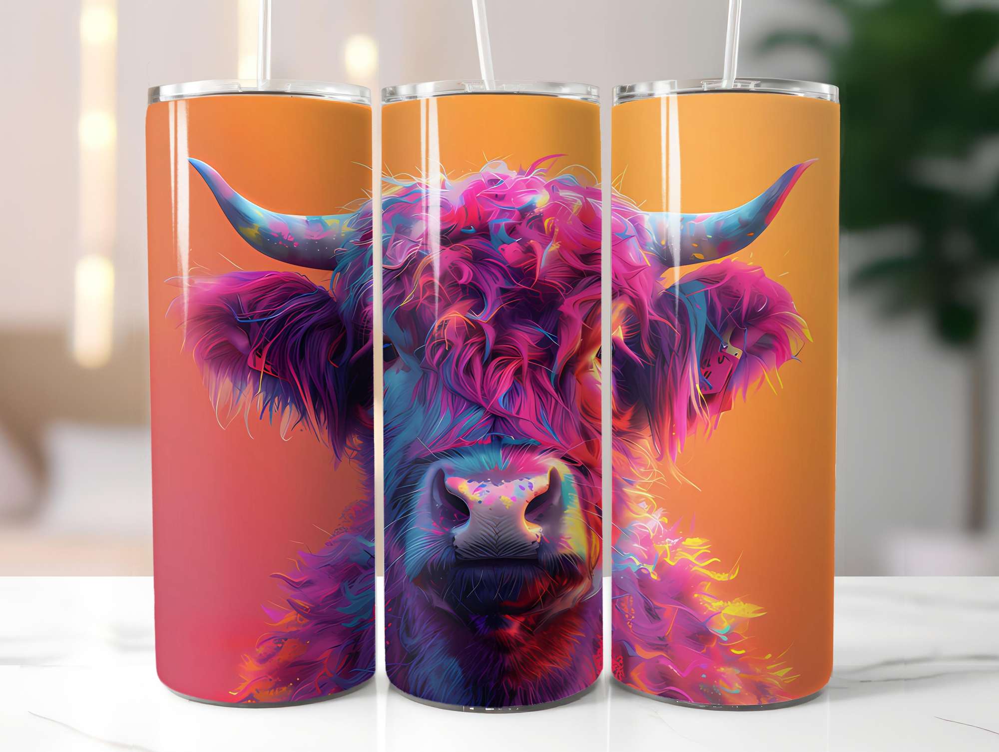 Highland Cow Summer 1 Tumbler Wrap - CraftNest - Digital Crafting and Art