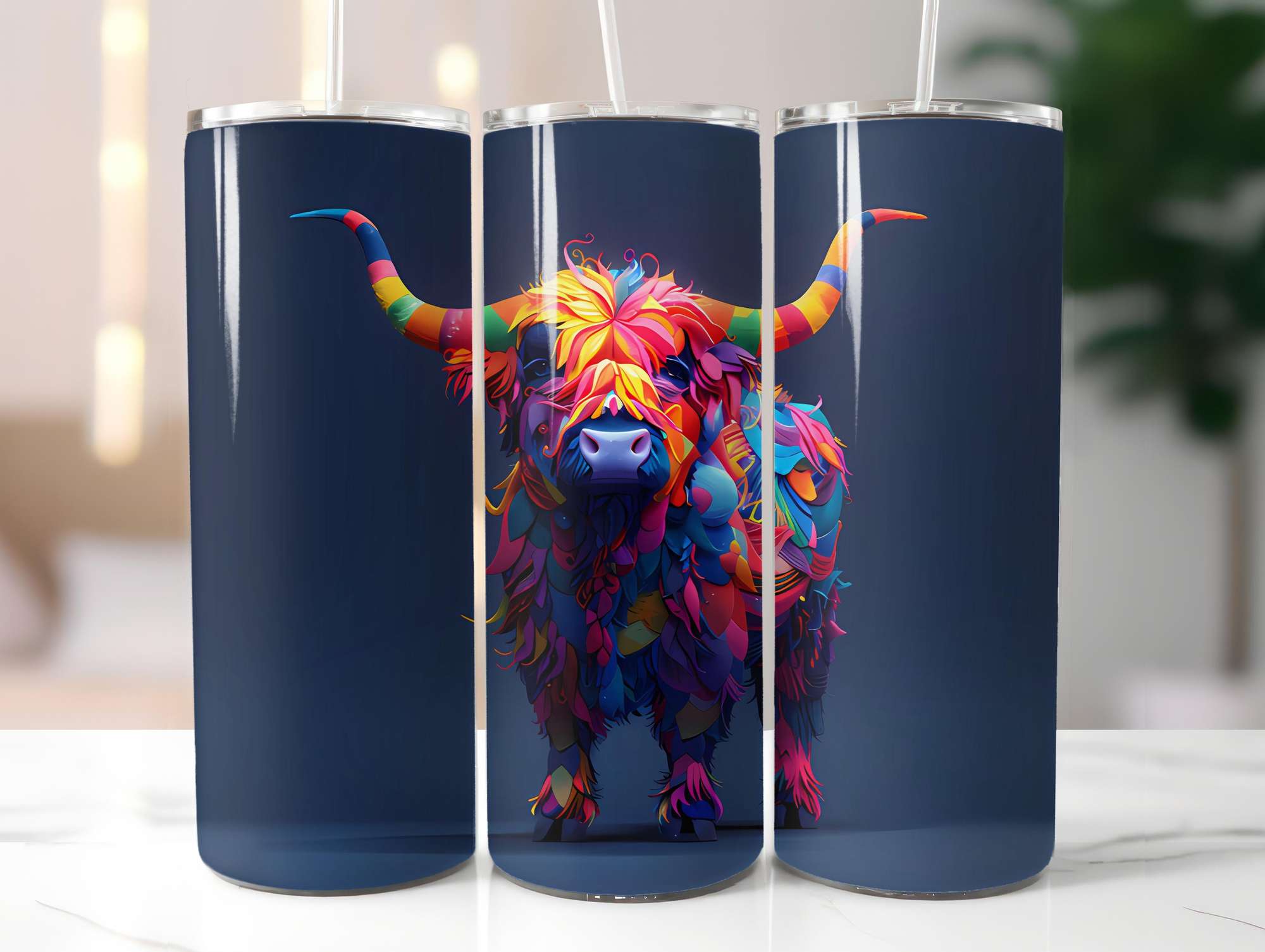 Highland Cow Summer 2 Tumbler Wrap - CraftNest - Digital Crafting and Art