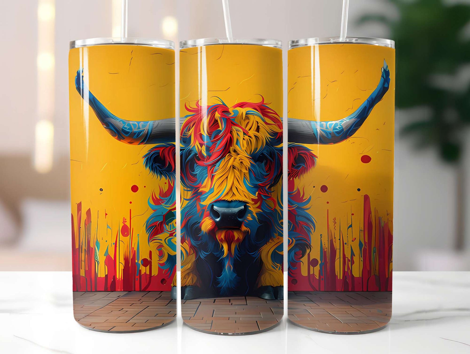 Highland Cow Summer 5 Tumbler Wrap - CraftNest - Digital Crafting and Art