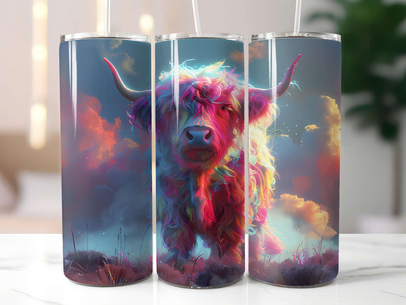 Highland Cow Summer 2 Tumbler Wrap - CraftNest - Digital Crafting and Art