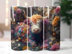 Highland Cow Easter 3 Tumbler Wrap - CraftNest