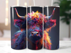 Highland Cow Summer 3 Tumbler Wrap - CraftNest - Digital Crafting and Art