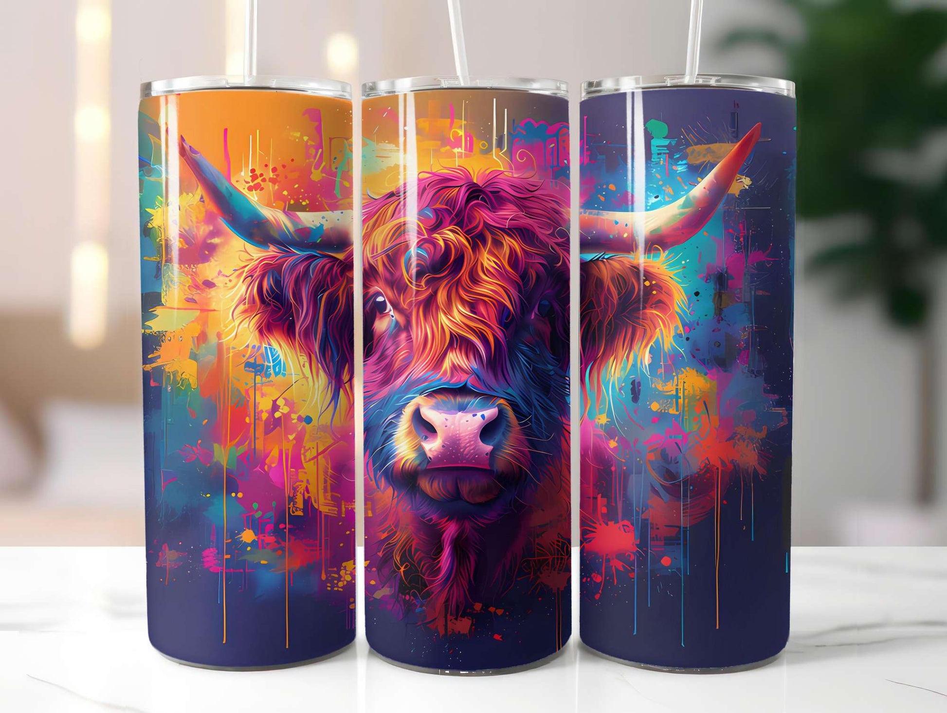 Highland Cow Summer 4 Tumbler Wrap - CraftNest - Digital Crafting and Art