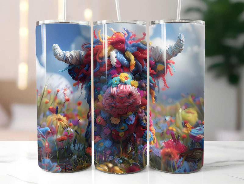 Highland Cow Summer 1 Tumbler Wrap - CraftNest - Digital Crafting and Art