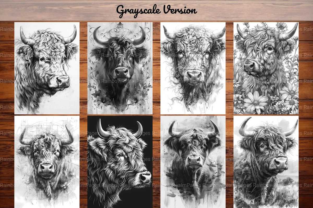 Highland Cow Summer Coloring Books - CraftNest - Digital Crafting and Art