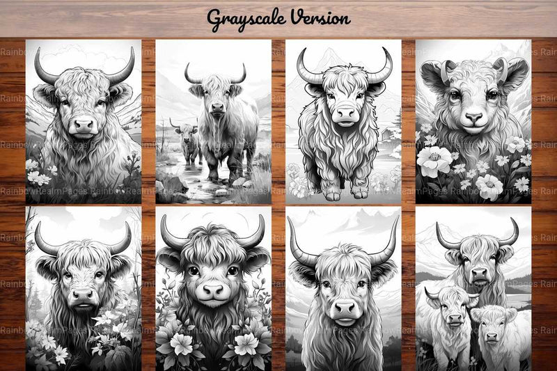 Highland Cow Valentines Day Coloring Books - CraftNest