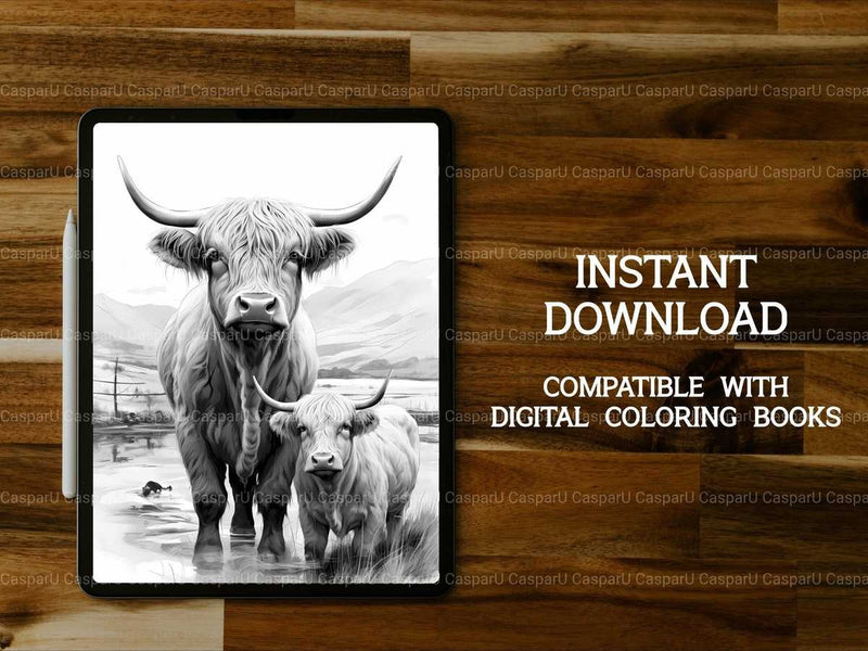 Highland Cow Valentines Day Coloring Books - CraftNest