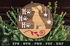 Ho Ho Dog Round Laser Cut Sign Clipart Bundle - CraftNest - Digital Crafting and Art