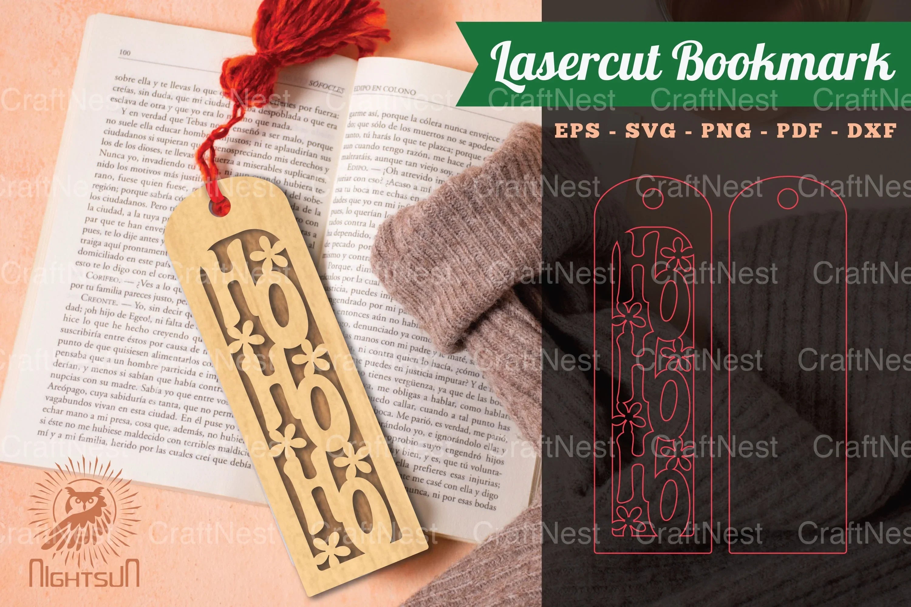 Ho Ho Ho Laser Cut Bookmarks Bundle - CraftNest - Digital Crafting and Art