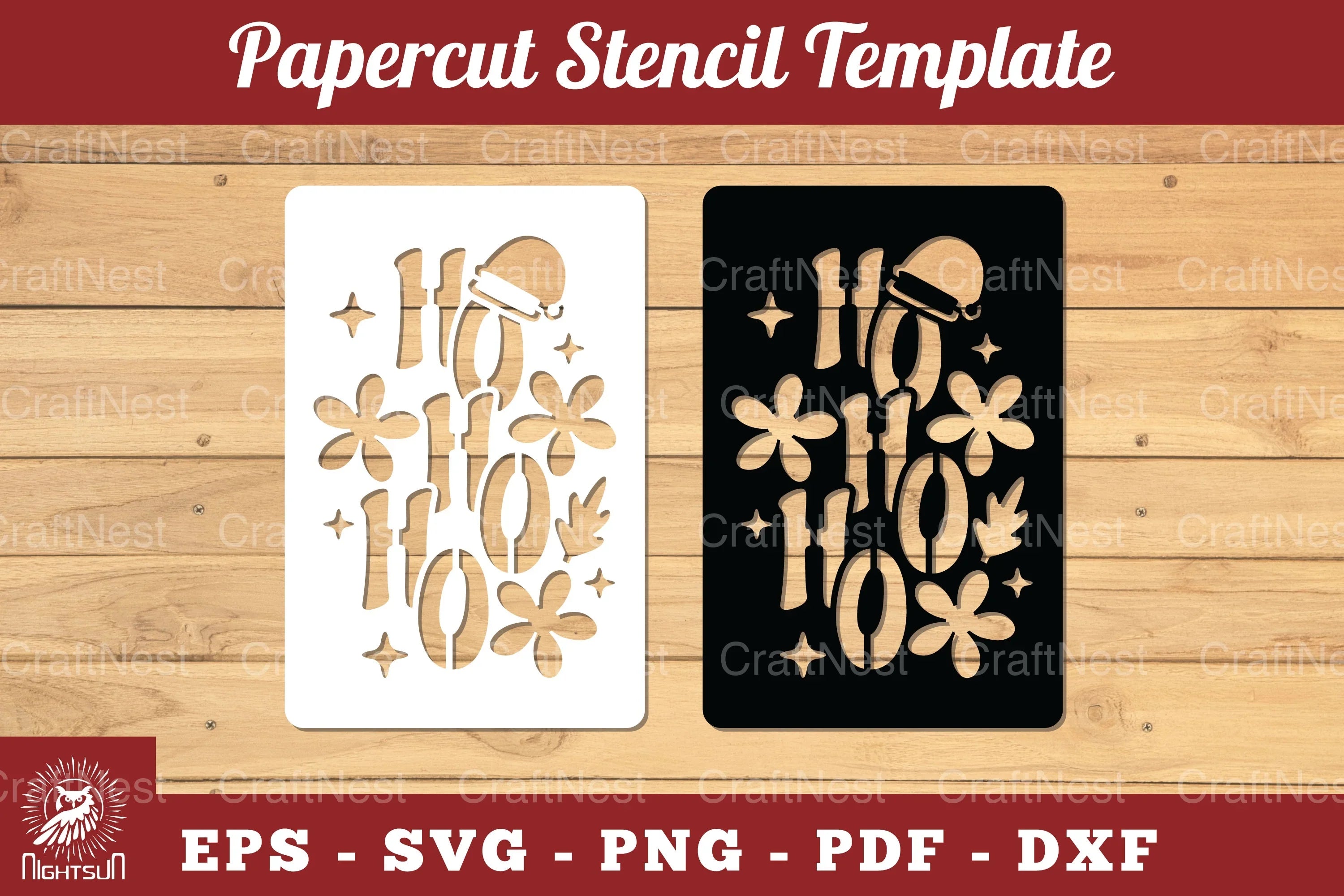 Ho Ho Ho Papercut Stencil Clipart Bundle - CraftNest - Digital Crafting and Art