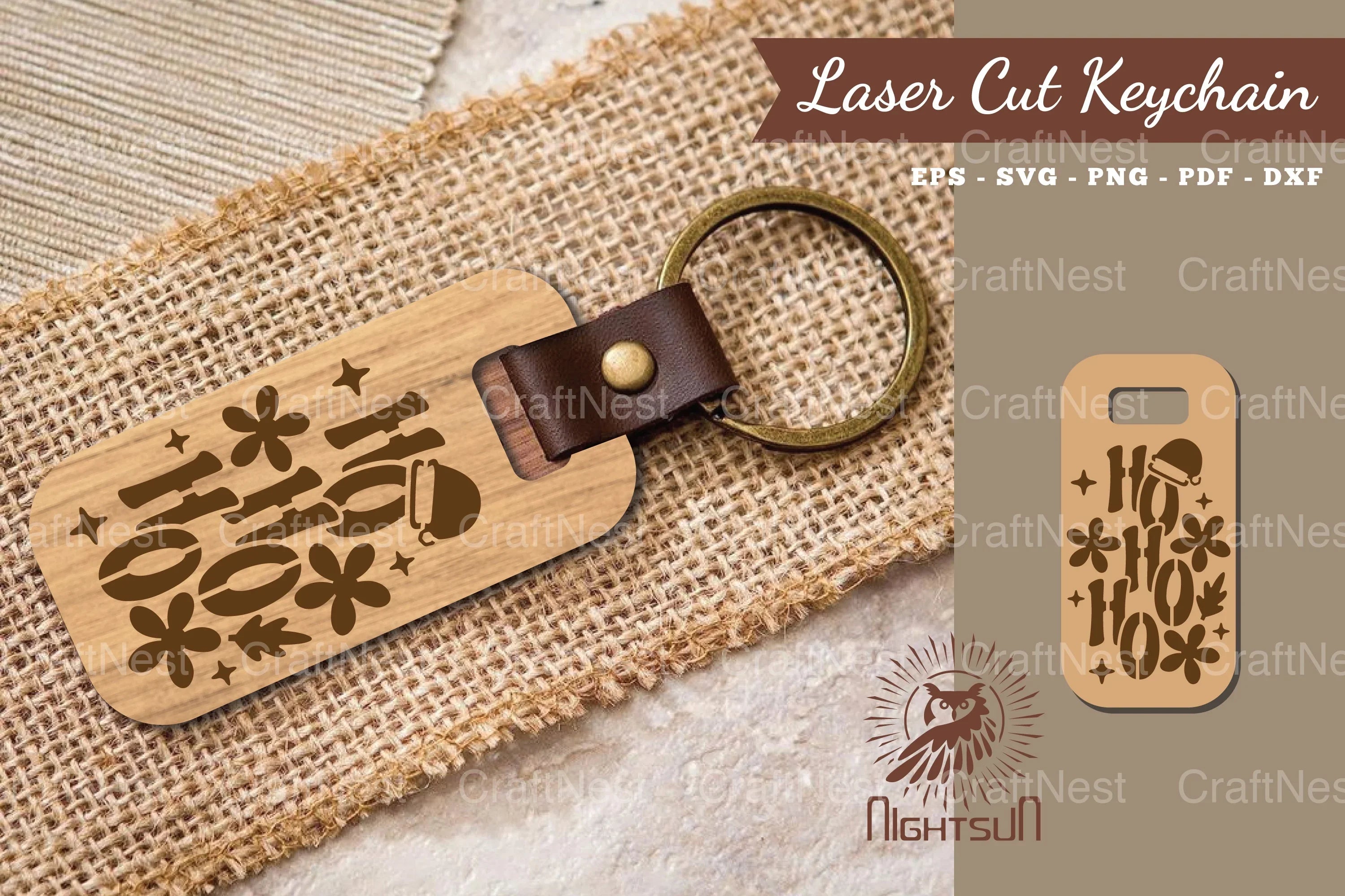 Ho Ho Laser Cut Keychain Design Bundle - CraftNest - Digital Crafting and Art