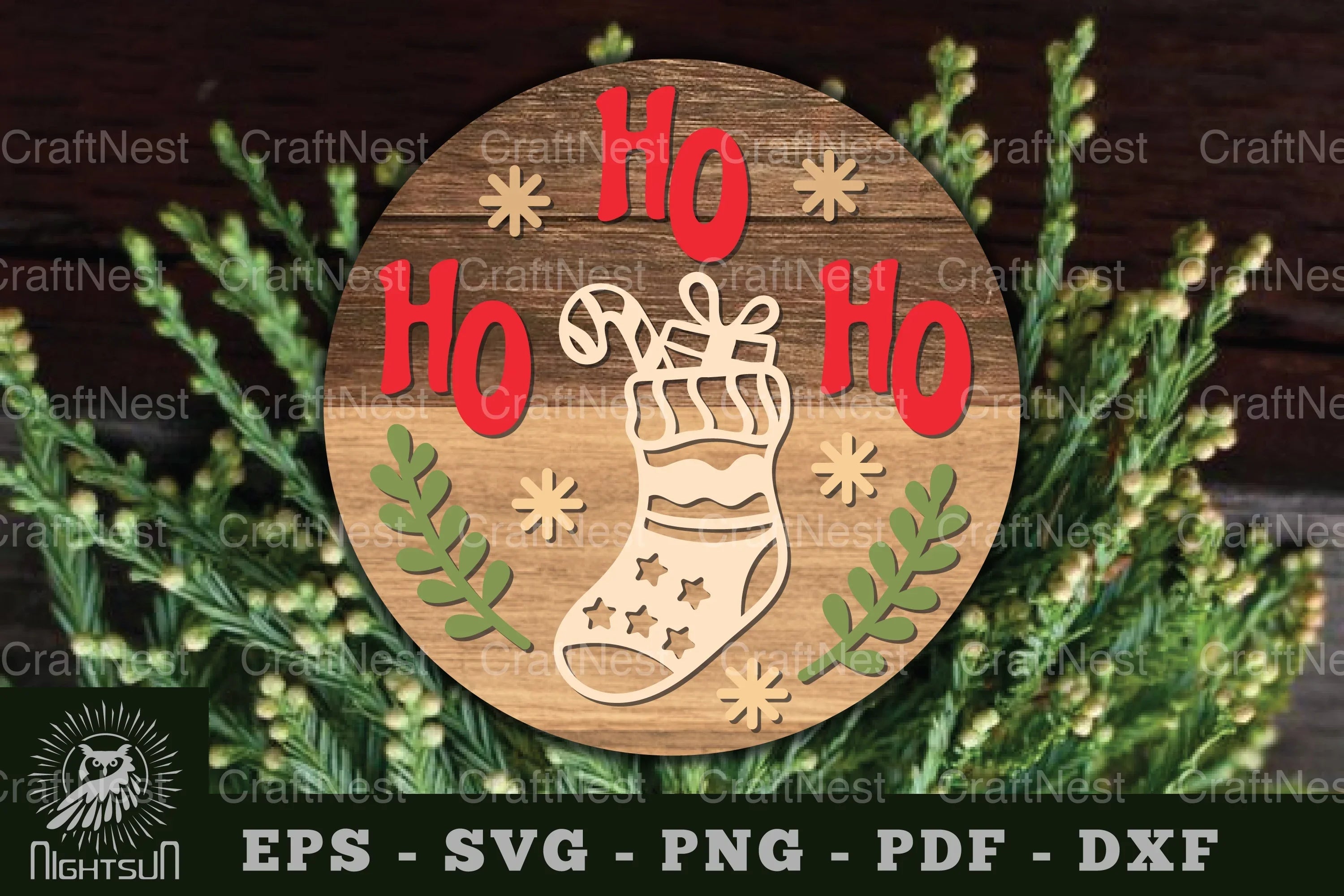 Ho Ho Round Laser Cut Sign Clipart Bundle - CraftNest - Digital Crafting and Art