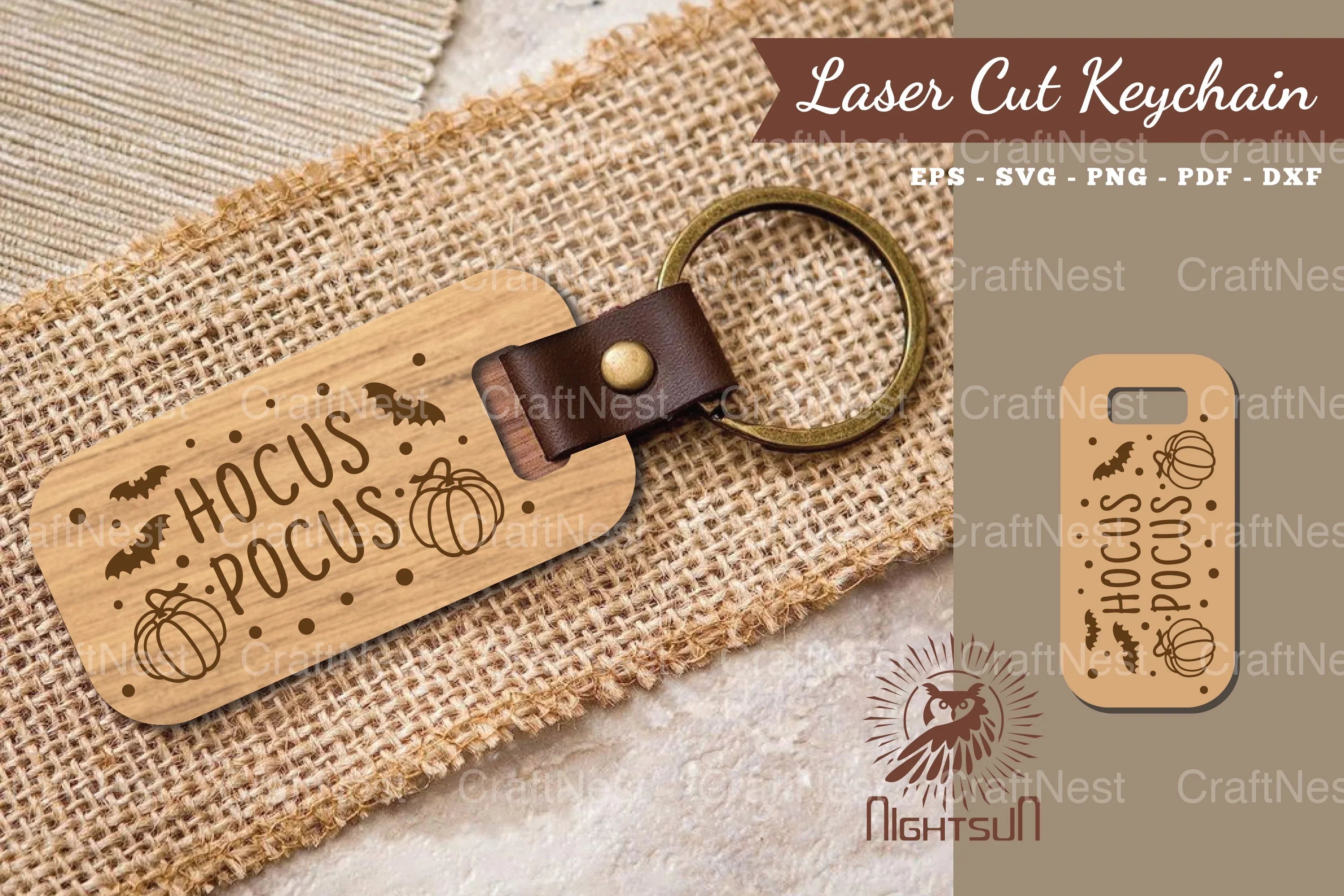 Hocus Pocus Laser Cut Keychain Design - CraftNest - Digital Crafting and Art