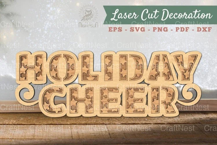 Holiday Cheer 3D Lasercut Decoration Clipart Bundle - CraftNest - Digital Crafting and Art